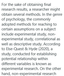 •	Appraise the differences between experimental and non-experimental research. •	Differentiate between a correlational study and an experimental study. •	State the hypothesis being tested in the selected quantitative research study.